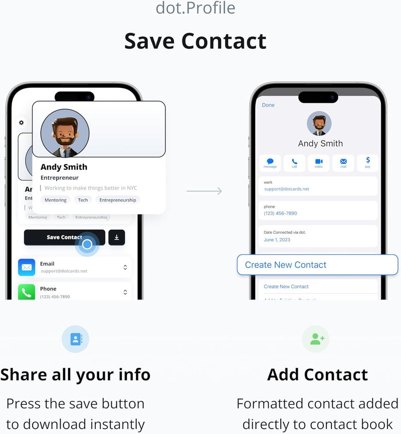 Dot . Card - Digital Business Card - Tap Compatible with iPhone & Android (White) - Image 3